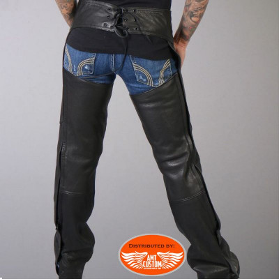 Pair of Lady Rider leather motorcycle chaps