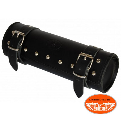 Black for Fork Leather Tool Bag with rivets