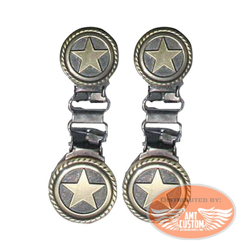 Pair of Star Trouser Clips for Lace-up Boots