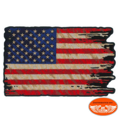 Tattered American flag patch