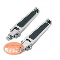 2 Chrome Universal Motorcycle Cylinder Guard Trapeze Footpegs
