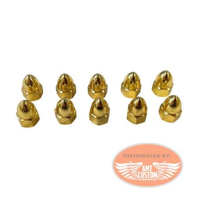 Set of 10 Blind Nuts Gold Finish M6 or M8