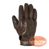 Roland Sands Roswell 74 Dark Brown Leather Gloves CE Approval