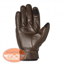 Roland Sands Roswell 74 Dark Brown Leather Gloves CE Approval