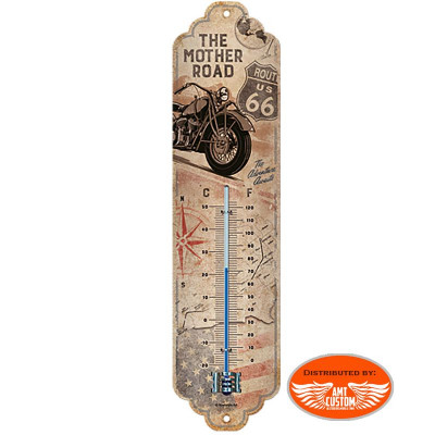 Decorative Route 66 "Mother Road " Harley Davidson sheet metal Wall Mounted Thermometer