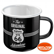 Route 66 Adventure Black Enamel Mug