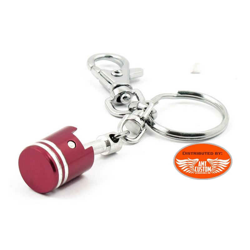 Red Piston motorcycle Keychain