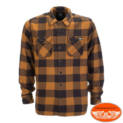 Brown Checkered Dickies Flannel Shirt