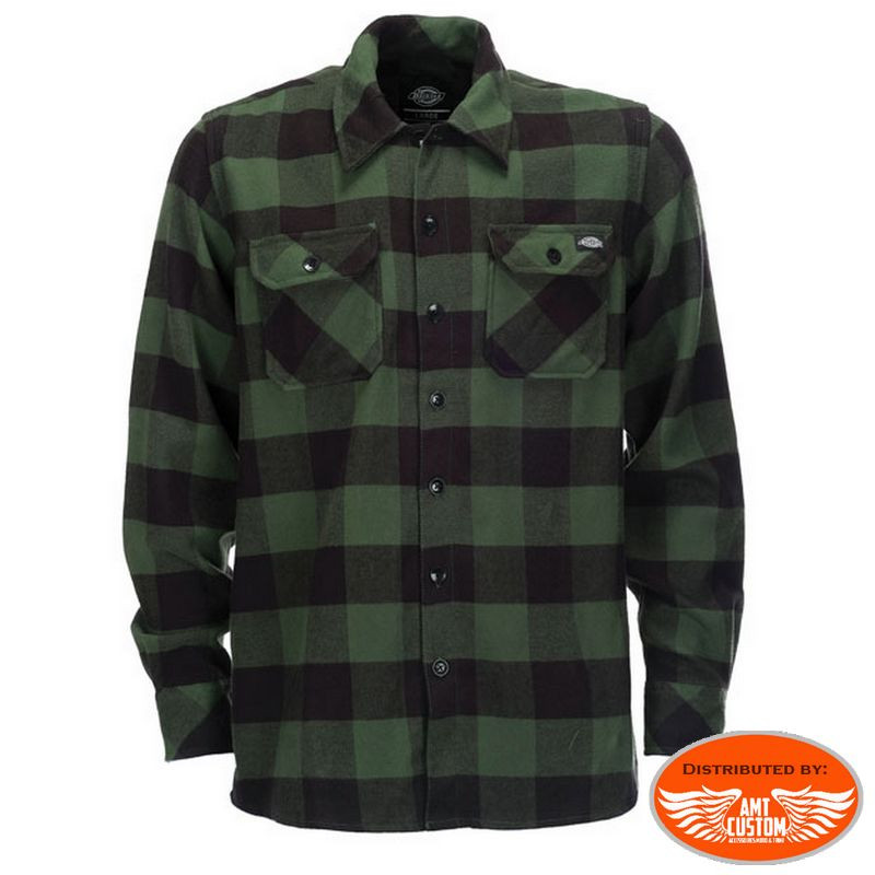 Green Pine Checkered Dickies Flannel Shirt