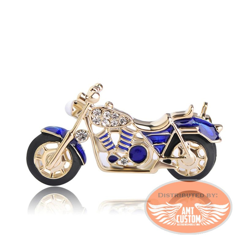 Lady Rider decorative golden motorcycle brooch