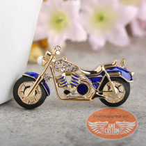 Lady Rider decorative golden motorcycle brooch