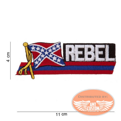 Floating Rebel Flag Biker Iron-On Patch