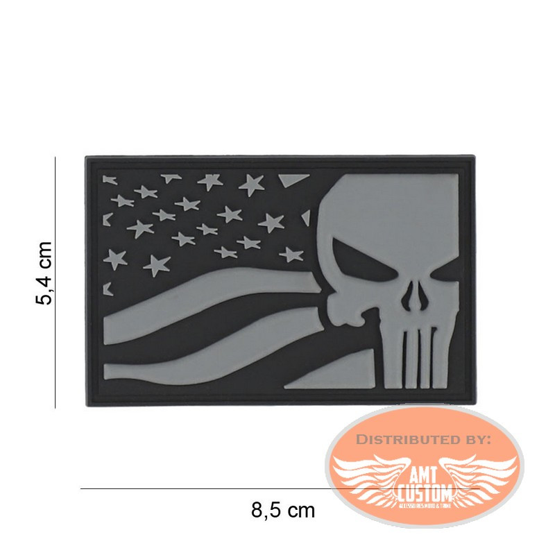 3D Rubber Patch & Velcro™ Punisher US Flag