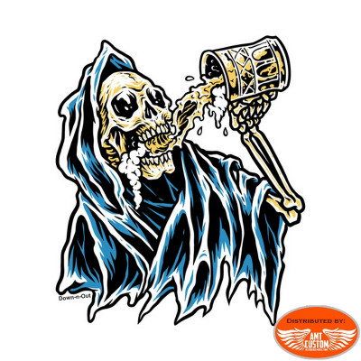 Sticker Adhésif "Beer Reaper" Décoratif Casque Moto