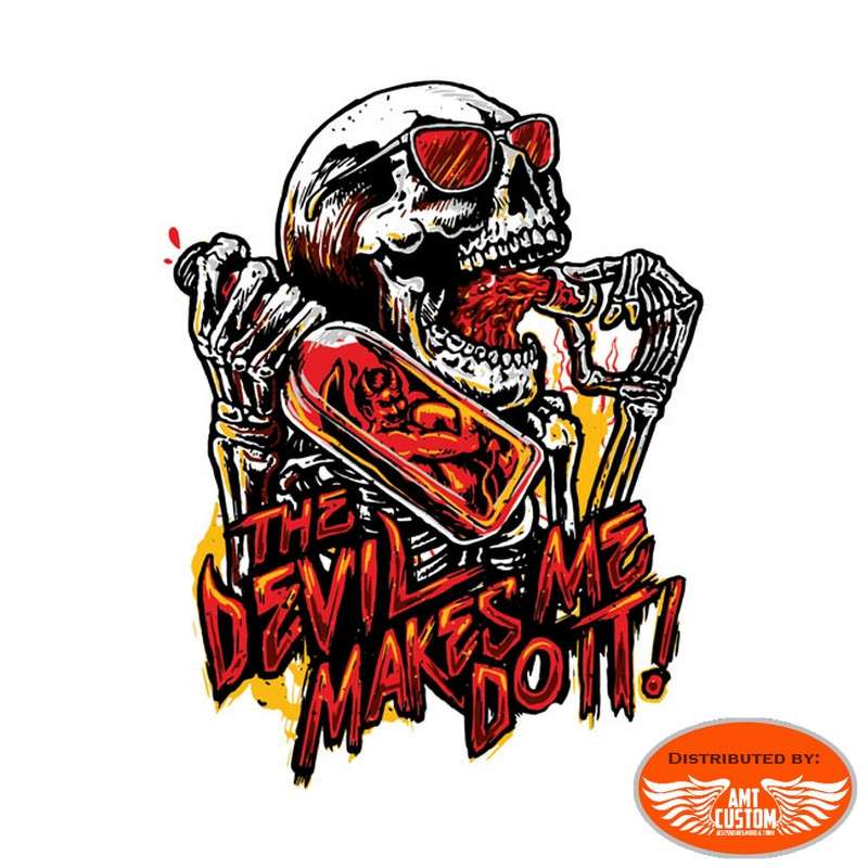 Decorative "Devil Made Me" Motorcycle Helmet Adhesive Sticker