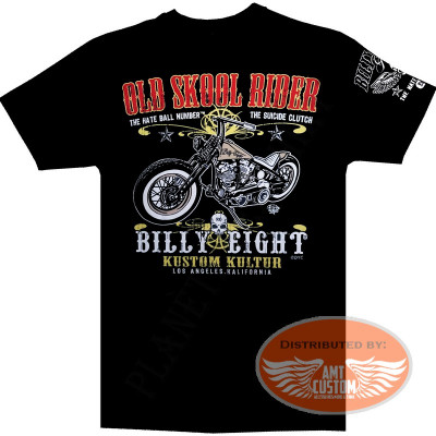 Billy Eight "Old Skool Rider" T-Shirt Kustom Kultur