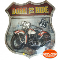 Plaque décorative murale Born to Ride Route 66