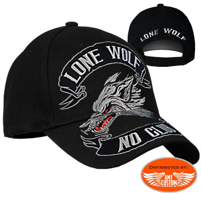 Lone Wolf No Club biker ball cap