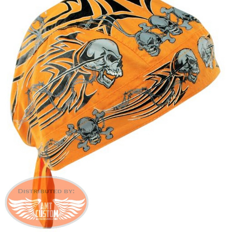 Zandana Flydanna® Orange Tribal Skull Bones