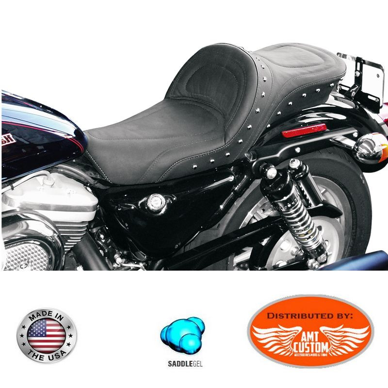 Sportster 79-03 Selle Gel confort duo cloutées XL883 XL1200 pour Harley Davidson