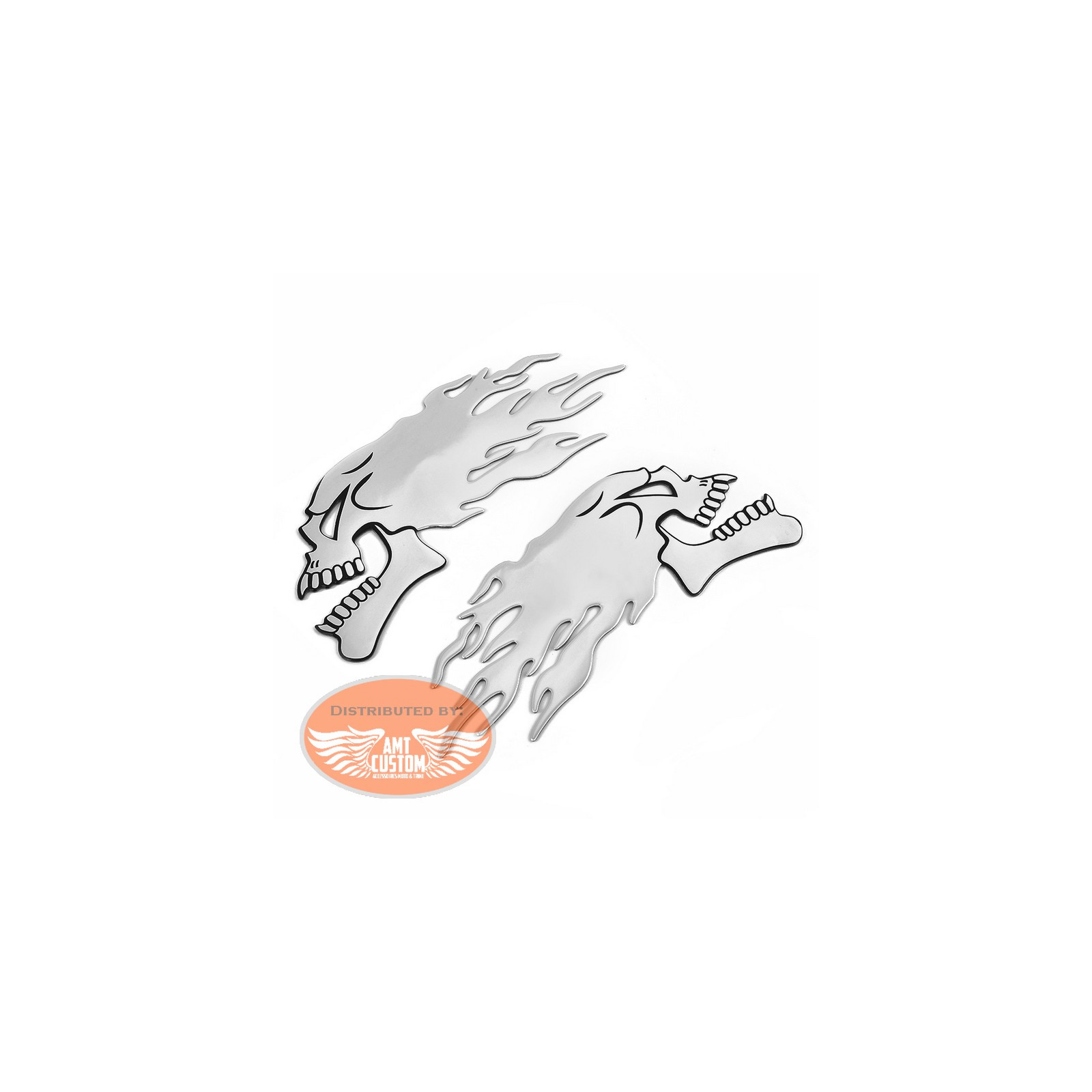 Death Head on Fire - Logo Adhesive Sticker Sticker Size:8cm