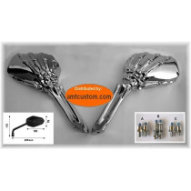 2 skeleton hand mirrors motorcycle Custom