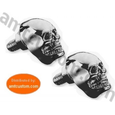 2 bolts screw and nut Skull chrome custom motorcycle