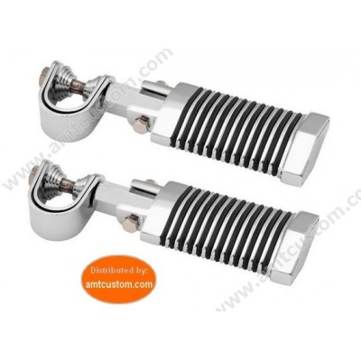 2 Universal Footpegs chrome for front engine bar