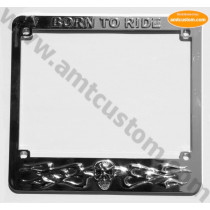 licence plate skull chrome EU approved motorcycle harley custom