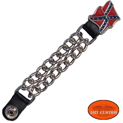 Chaine extension gilet Rebel Confédéré drapeau rebel moto custom blouson harley