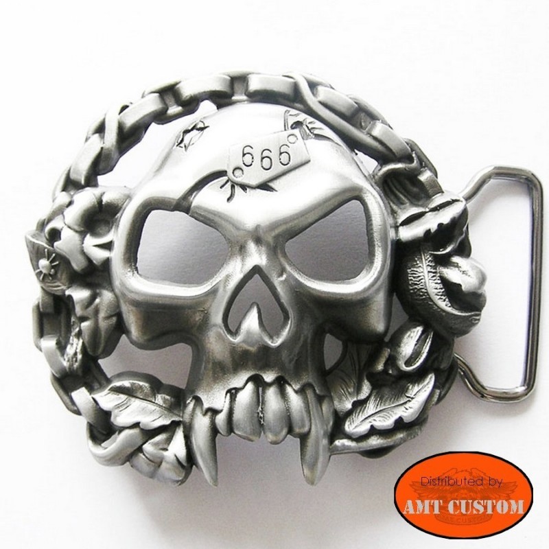 Totenkopf Skull Gürtelschnalle Reaper Heavy Metal Biker Belt Buckle *149 