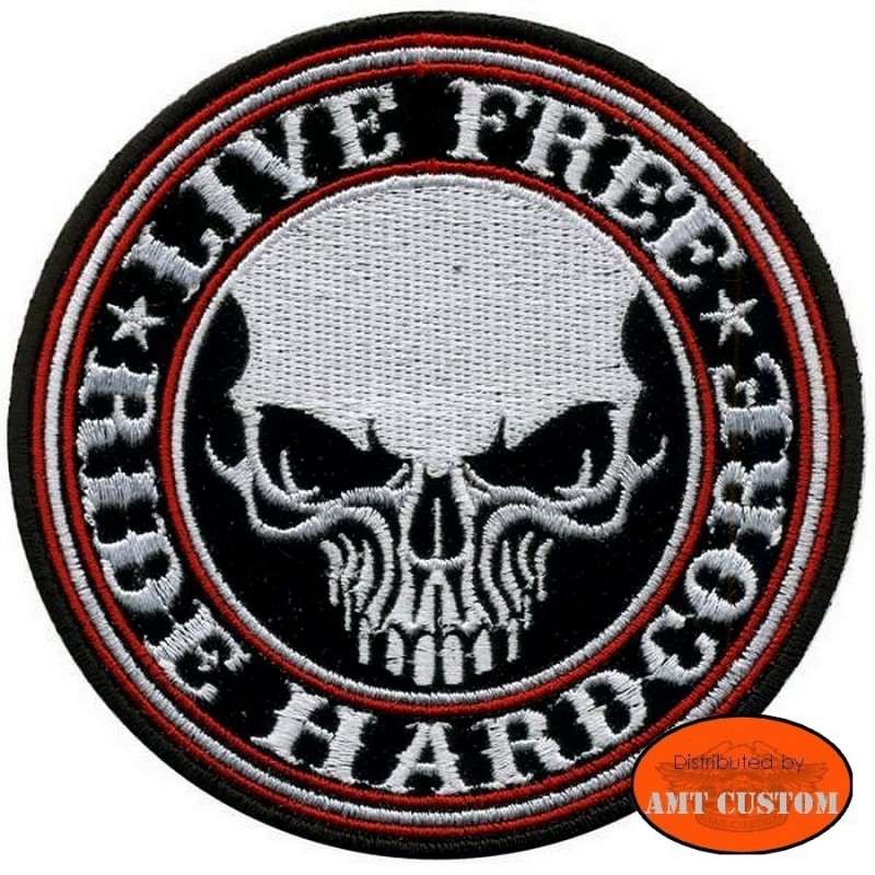 Skull Live Free Patch Biker jacket vest harley custom chopper