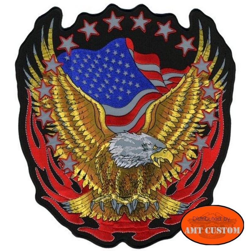 Motorcycle Back Patch Tribal Eagle 