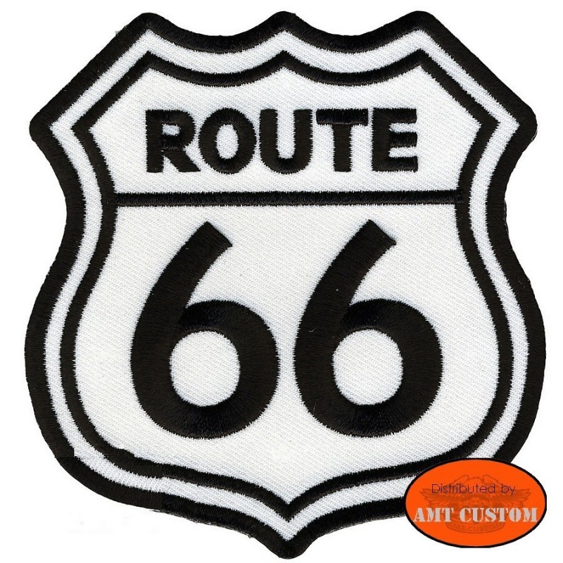 Patch écusson Biker Route 66 US pour veste et gilet harley pour veste et blouson moto custom harley et trike