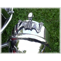Ornement Phare squelette Chrome - moto Custom