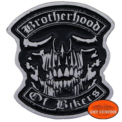 Pin's Biker skull Brotherhood pour veste et blouson moto sacoche custom harley et trike