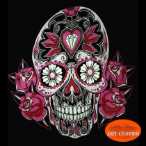 Débardeur skull fleurie tête de mort mexicaine