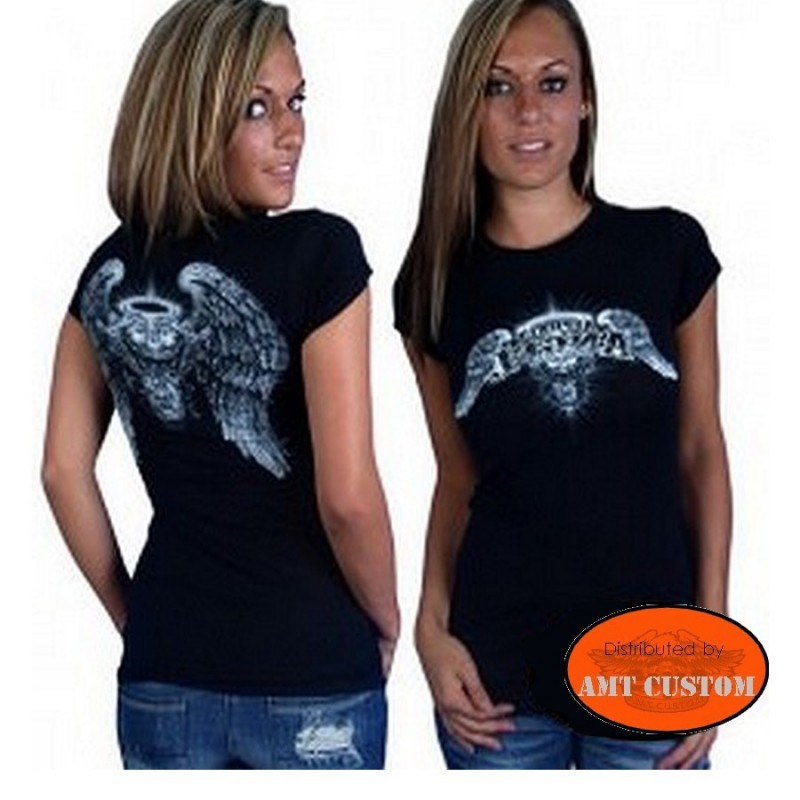 AIGLE concessionnaire Custom T-shirt-Femme 40290339 L Sycamore Harley-Davidson 