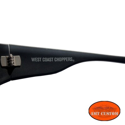 Lunettes West Coast Choppers ® noires intérieur branches moto custom trike