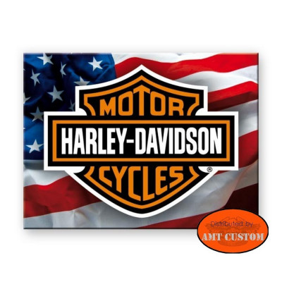 Magnets Harley Davidson moto custom chopper flag us