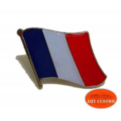 French flag pin's biker jacket vest