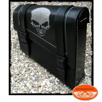 Black Skull HD Side frame leather bag Harley Bobber - Choppers