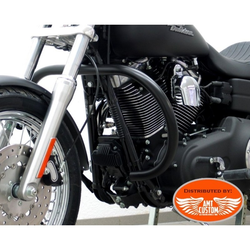 Clamps For Harley Davidson Dyna Glide Fat Bob Street Bob Krator Black Anti-Vibrate Engine Guard Foot Pegs 