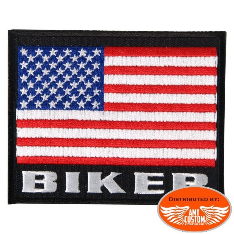 topt rasta ecusson Drapeau USA us Gris Noir Bande reflechissante Visible de Nuit Biker 8,5x5 cm patche Badge