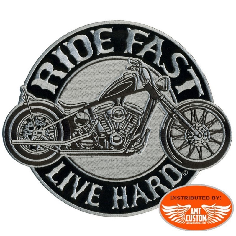 Vintage 1970's Motorcycle Biker LIVE TO RIDE   Embroidered Patch ~