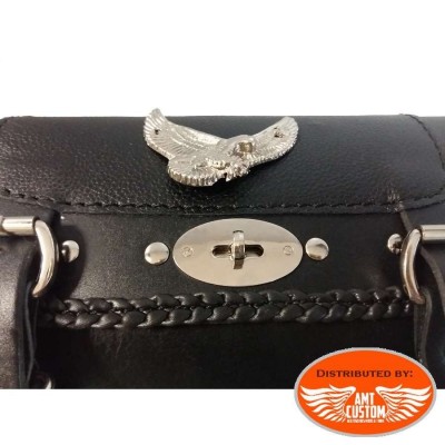 Leather Tools Bags Eagle- motorcycle Custom front details