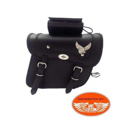 Pair of saddlebags Eagle Riders universal leather.