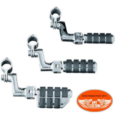 2 Universal Footpegs chrome for front engine bar