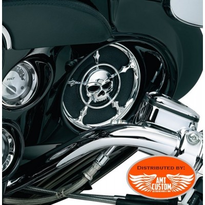 Touring Electra 2x Speaker Grilles Skull Harley Electra FLHTC FLHTK FLHX and trike