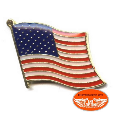 USA flag pin's biker jacket vest